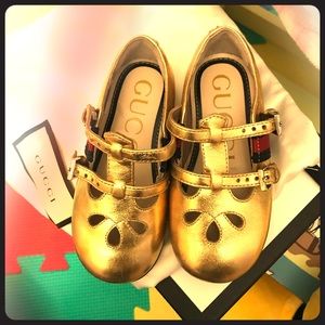 Baby Girls Gucci Gold Shoes 21 US 5.5